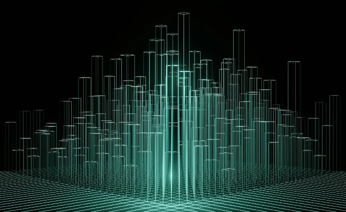 an abstract image of a city made up of lines